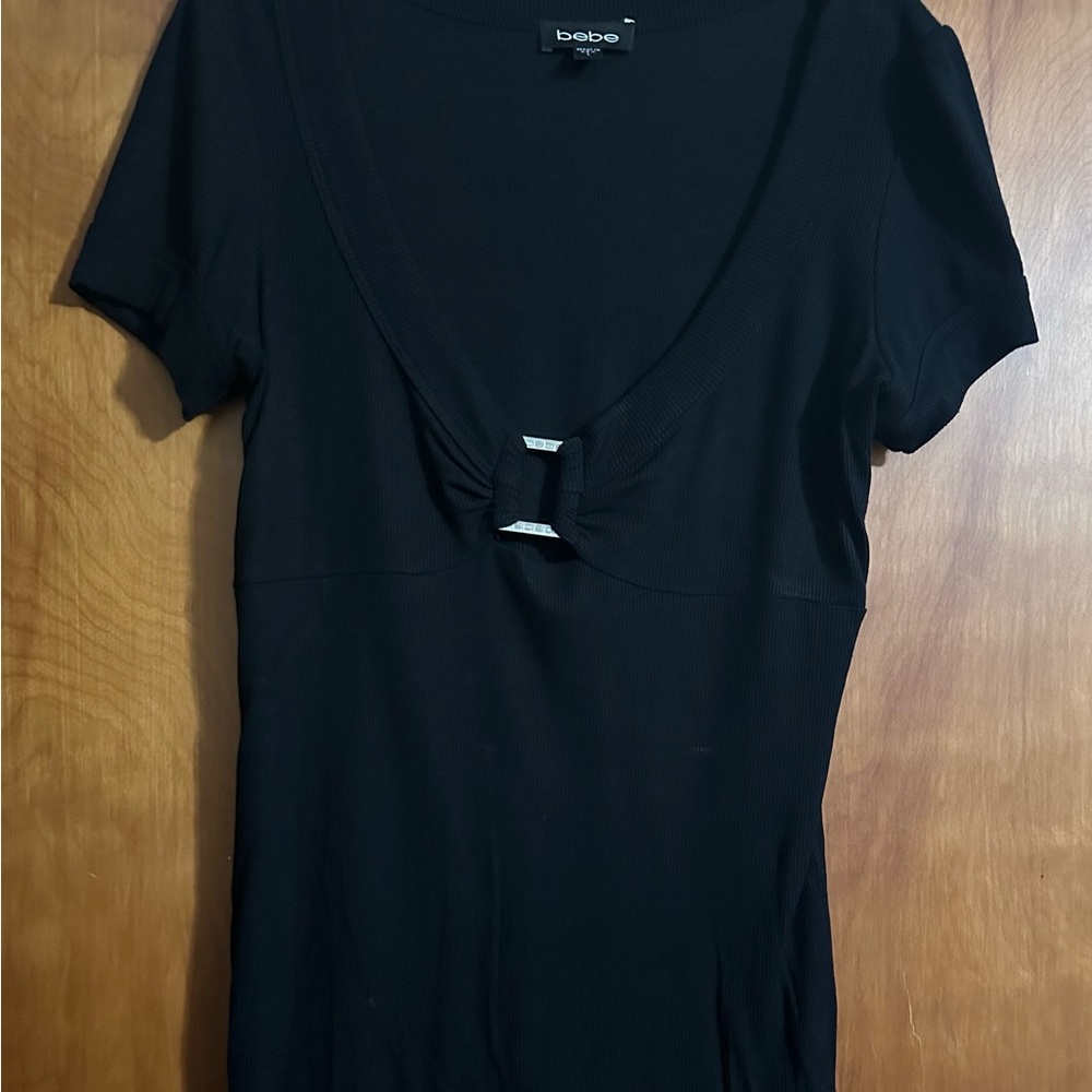 Bebe Elegant Black Short Sleeve Tee